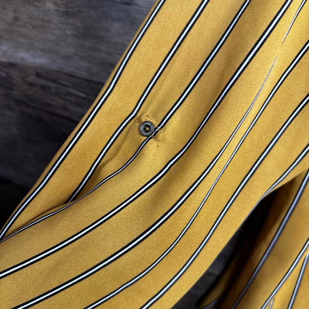 Maurices Mustard Yellow Striped Long Sleeve Relaxed Blouse - Picture 3 of 8